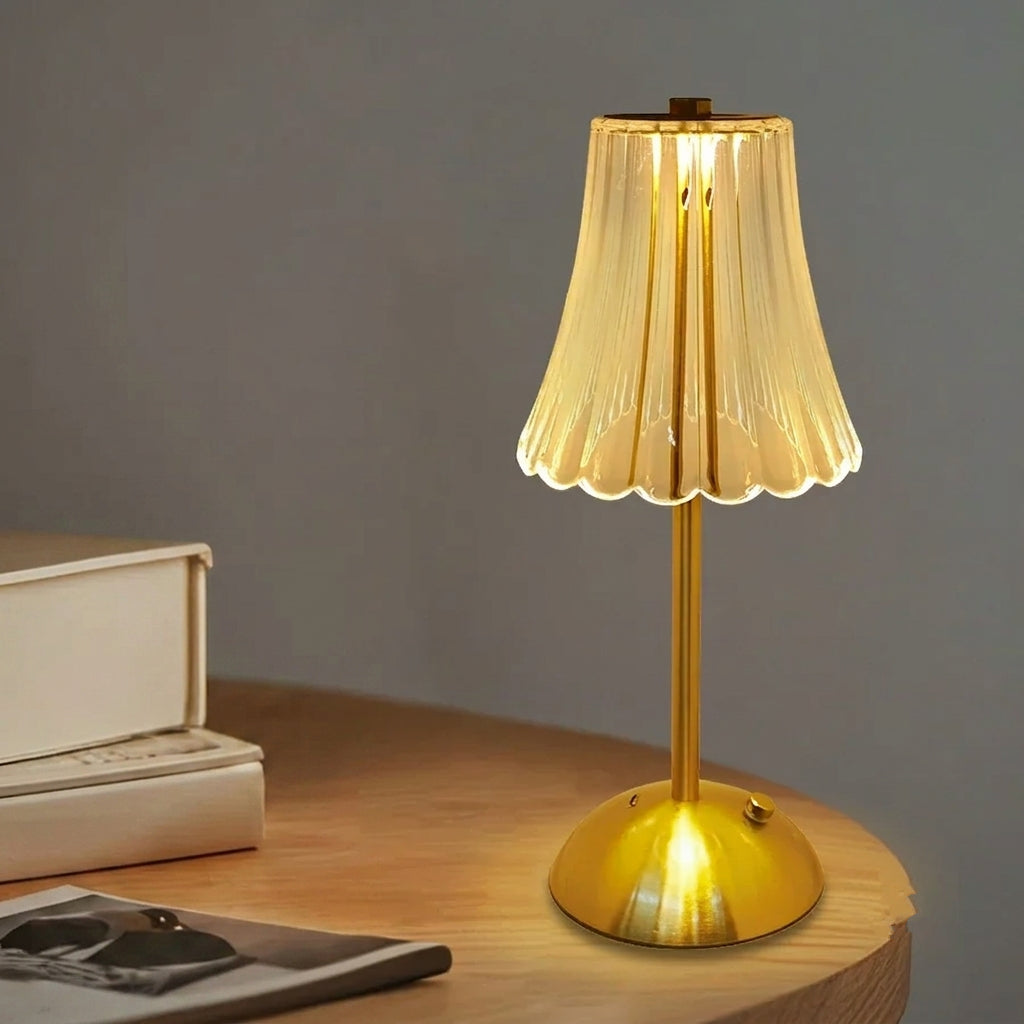 Lampe de Table « Étoile de Cristal » — LED Tactile Rechargeable, Effet Cristal