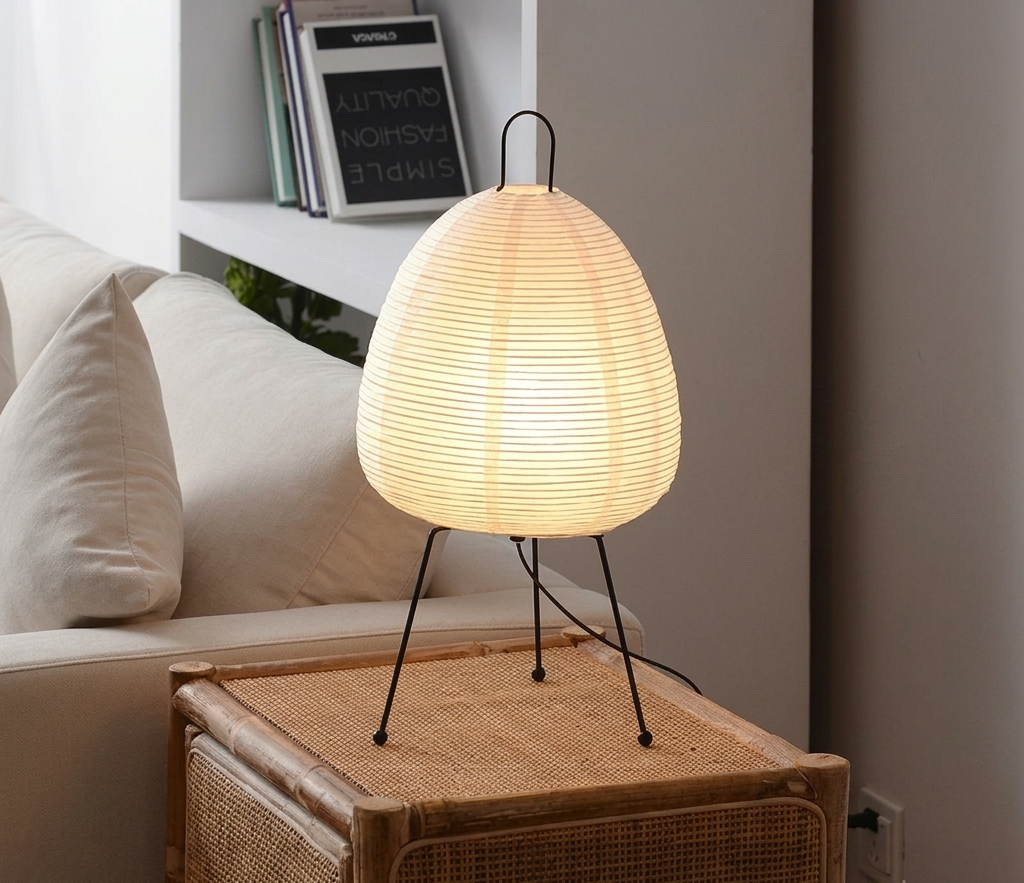 Lampadaire « Washi » — Lampe sur Pied Japonaise en Papier de Riz, Style Lanterne LED