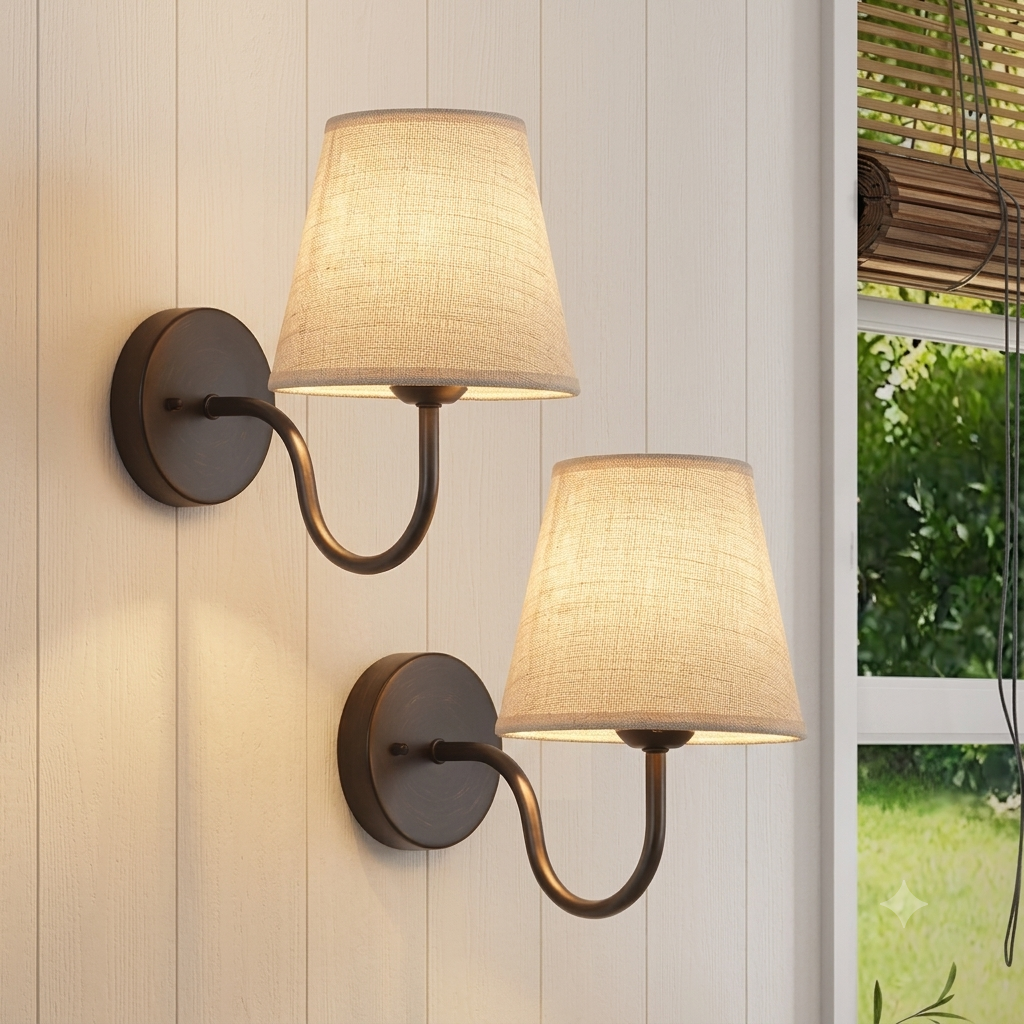 Lampe Murale « Kyoto » — Design Tissu & Métal, Style Loft