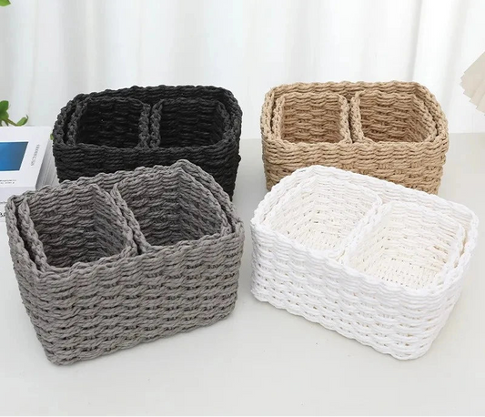 Panier de rangement tressé, fait main - Maison Rovelia (vue 3)