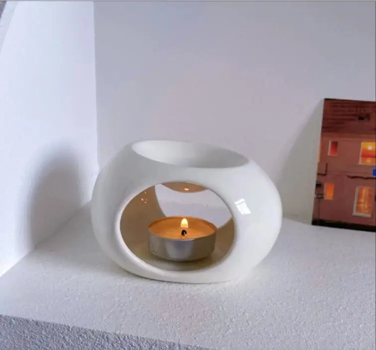 Brûleur d'Huiles Essentielles en Céramique — Diffuseur à Bougie