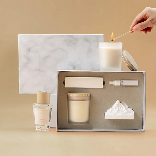 Coffret Bougie Parfumée « Aromathérapie » — Cire de Soja & Huiles Essentielles, Idée Cadeau