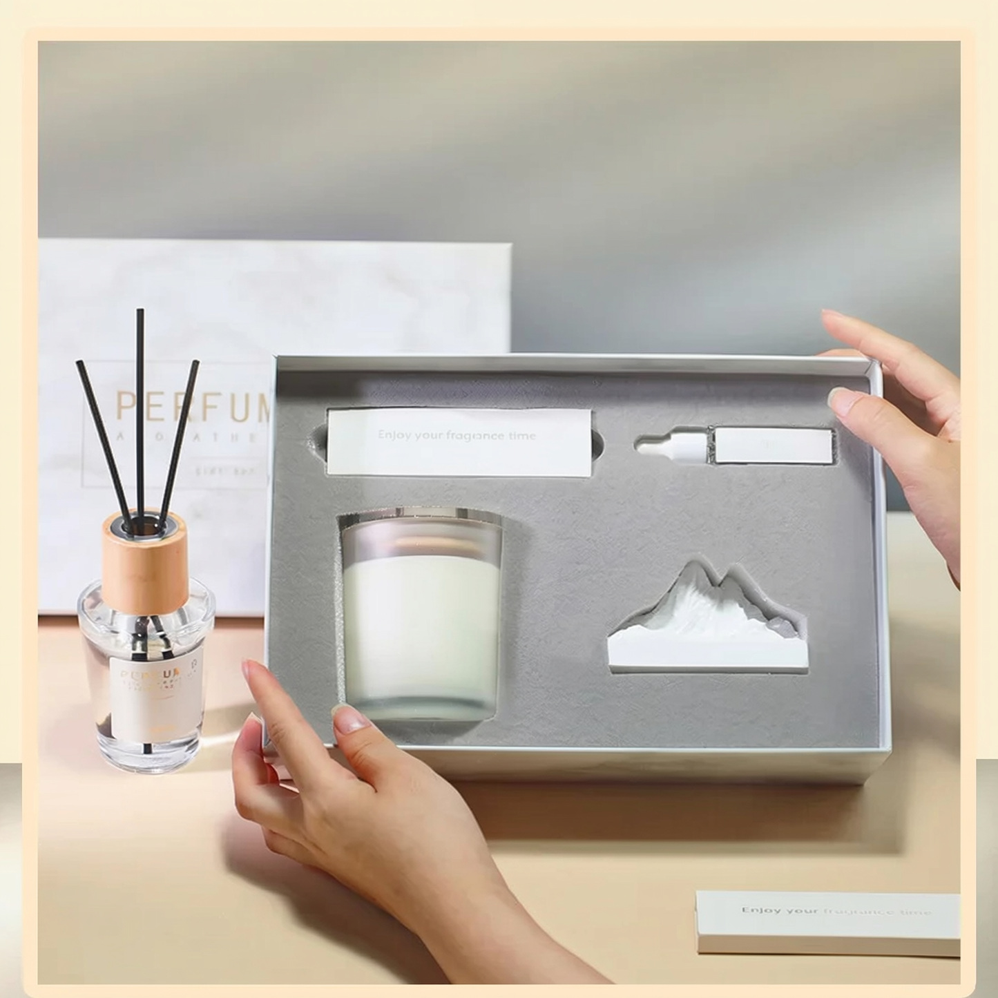 Coffret Bougie Parfumée « Aromathérapie » — Cire de Soja & Huiles Essentielles, Idée Cadeau